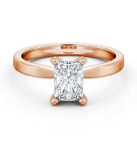 Radiant Diamond Square Prongs Engagement Ring 9K Rose Gold Solitaire ENRA20_RG_THUMB1