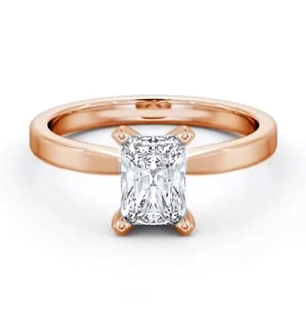 Radiant Diamond Square Prongs Engagement Ring 18K Rose Gold Solitaire ENRA20_RG_THUMB2 