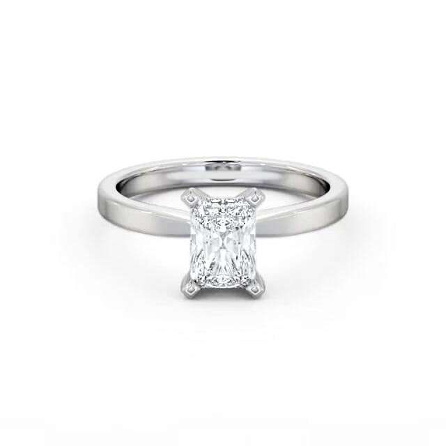 Radiant Diamond Engagement Ring 18K White Gold Solitaire - Emerie ENRA20_WG_HAND