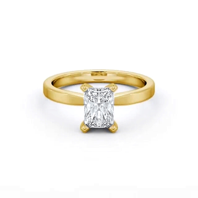 Radiant Diamond Engagement Ring 18K Yellow Gold Solitaire - Emerie ENRA20_YG_HAND