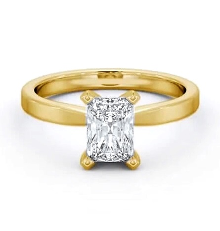 Radiant Diamond Square Prongs Ring 18K Yellow Gold Solitaire ENRA20_YG_THUMB1