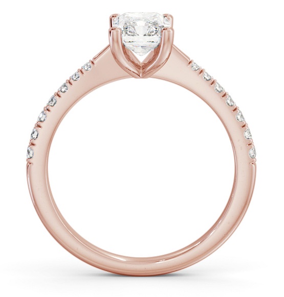 Radiant Diamond Tapered Band Engagement Ring 18K Rose Gold Solitaire ENRA20S_RG_THUMB1 