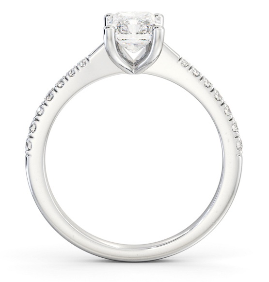 Radiant Diamond Tapered Band Engagement Ring Palladium Solitaire ENRA20S_WG_THUMB1 