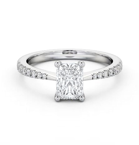 Radiant Diamond Tapered Band Engagement Ring Palladium Solitaire ENRA20S_WG_THUMB1