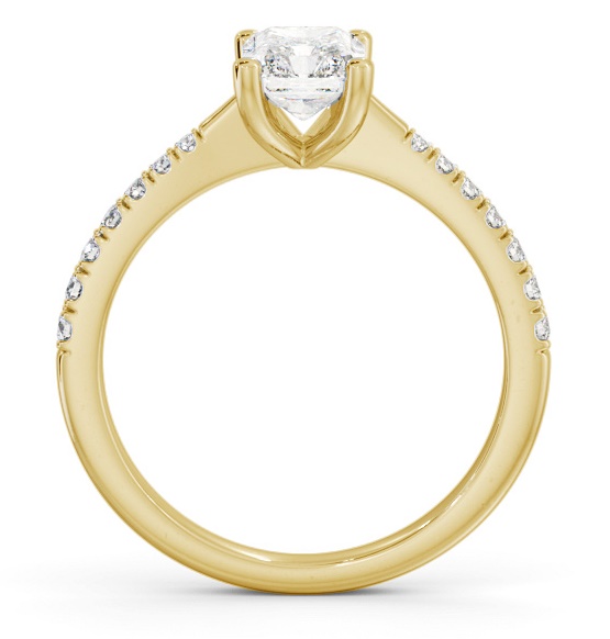 Radiant Diamond Tapered Band Engagement Ring 18K Yellow Gold Solitaire ENRA20S_YG_THUMB1 