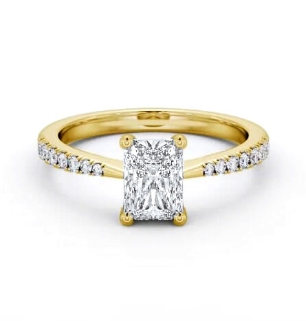 Radiant Diamond Tapered Band Engagement Ring 18K Yellow Gold Solitaire ENRA20S_YG_THUMB1