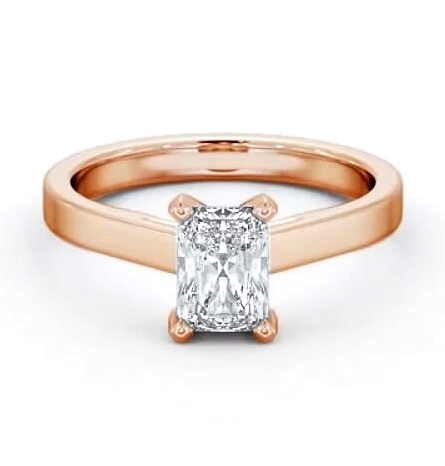 Radiant Diamond Square Prongs Engagement Ring 9K Rose Gold Solitaire ENRA21_RG_THUMB1
