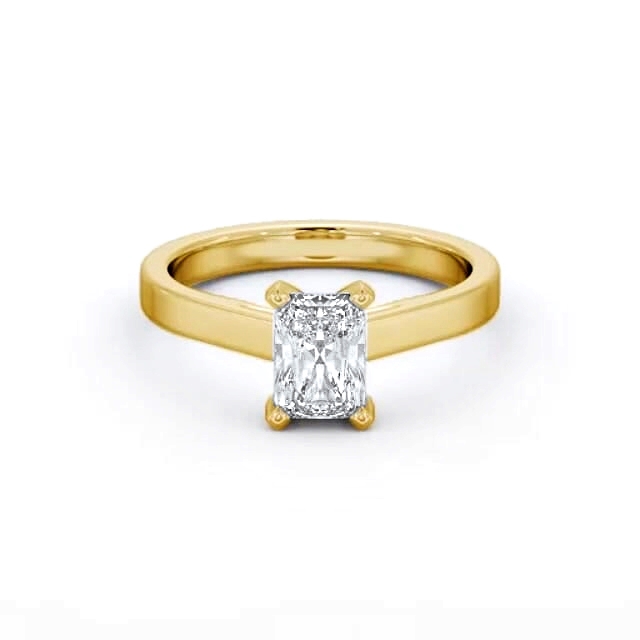 Radiant Diamond Engagement Ring 18K Yellow Gold Solitaire - Teyana ENRA21_YG_HAND