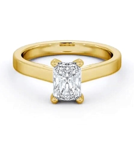Radiant Diamond Square Prongs Ring 18K Yellow Gold Solitaire ENRA21_YG_THUMB1