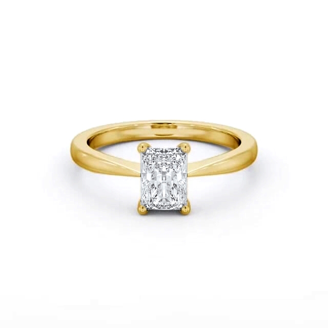 Radiant Diamond Engagement Ring 18K Yellow Gold Solitaire - Lynnette ENRA22_YG_HAND