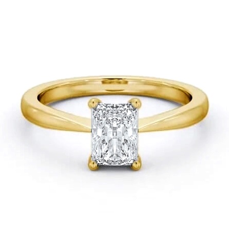 Radiant Diamond Low Setting Engagement Ring 18K Yellow Gold Solitaire ENRA22_YG_THUMB2 