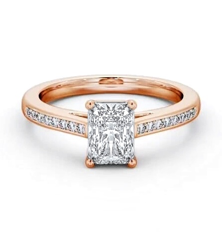 Radiant Diamond Box Style Setting Ring 18K Rose Gold Solitaire ENRA22S_RG_THUMB1