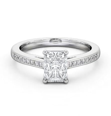 Radiant Diamond Box Style Setting Ring 9K White Gold Solitaire ENRA22S_WG_THUMB1
