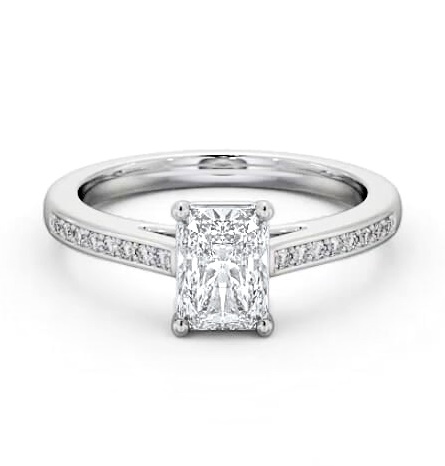 Radiant Diamond Box Style Setting Ring 18K White Gold Solitaire ENRA22S_WG_THUMB2 