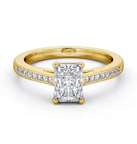 Radiant Diamond Box Style Setting Ring 18K Yellow Gold Solitaire ENRA22S_YG_THUMB2 