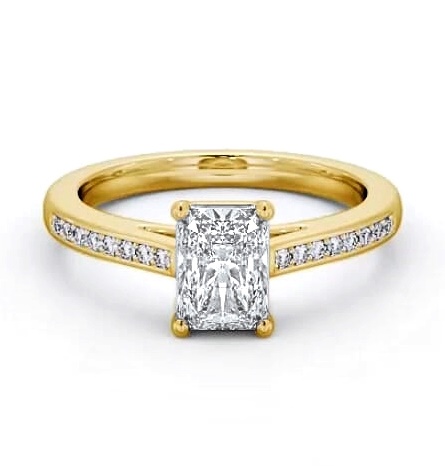 Radiant Diamond Box Style Setting Ring 18K Yellow Gold Solitaire ENRA22S_YG_THUMB2 
