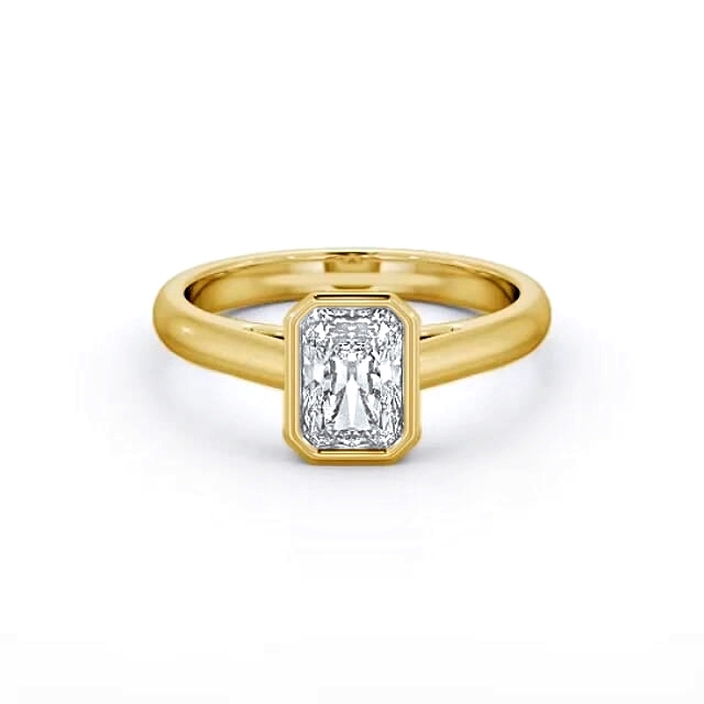 Radiant Diamond Engagement Ring 18K Yellow Gold Solitaire - Carsen ENRA23_YG_HAND