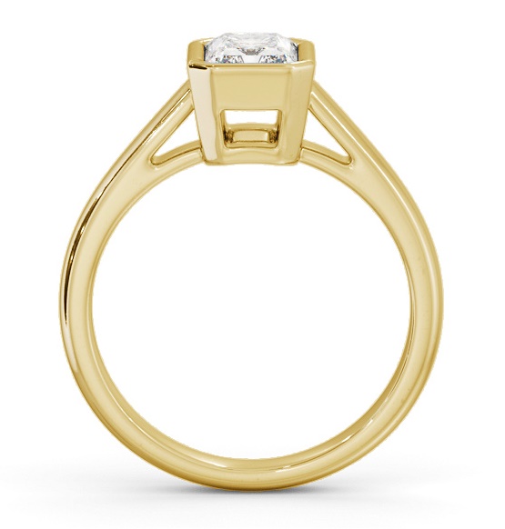 Radiant Diamond Bezel Set Engagement Ring 18K Yellow Gold Solitaire ENRA23_YG_THUMB1