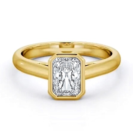 Radiant Diamond Bezel Set Engagement Ring 9K Yellow Gold Solitaire ENRA23_YG_THUMB1