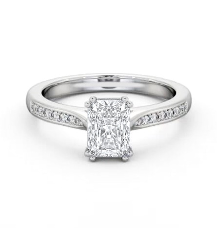 Radiant Diamond 8 Prong Engagement Ring 18K White Gold Solitaire ENRA23S_WG_THUMB1