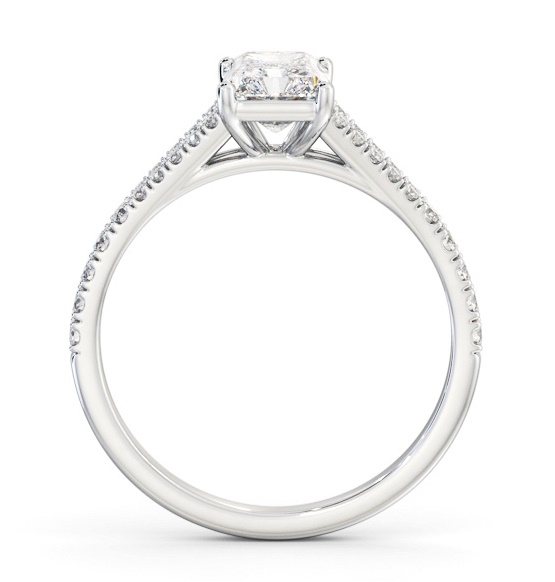 Radiant Diamond Split Band Engagement Ring 18K White Gold Solitaire ENRA25S_WG_THUMB1 