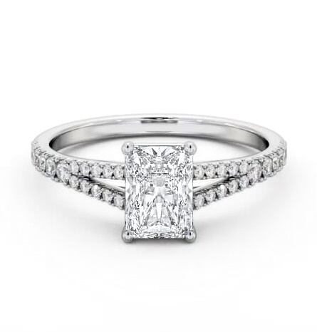 Radiant Diamond Split Band Engagement Ring 18K White Gold Solitaire ENRA25S_WG_THUMB2 