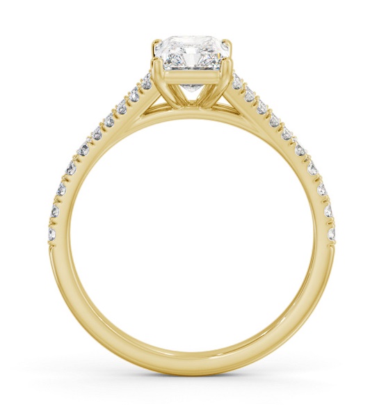 Radiant Diamond Split Band Engagement Ring 18K Yellow Gold Solitaire ENRA25S_YG_THUMB1 