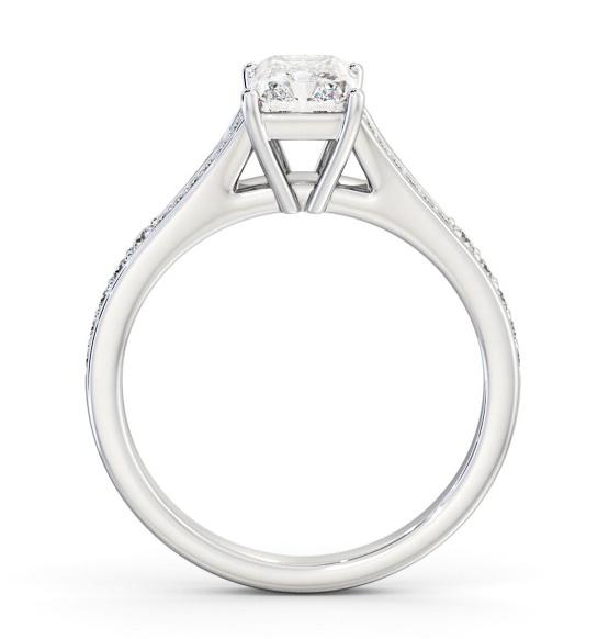 Radiant Diamond Split Channel Engagement Ring 18K White Gold Solitaire ENRA26S_WG_THUMB1 