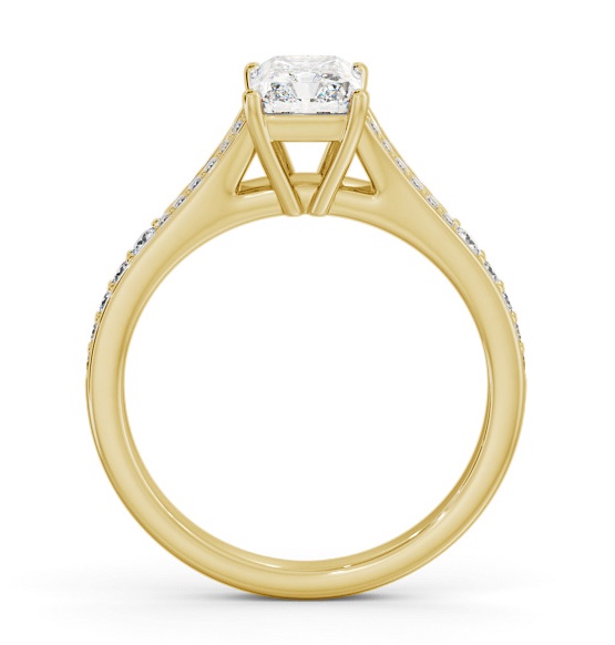 Radiant Diamond Split Channel Ring 18K Yellow Gold Solitaire ENRA26S_YG_THUMB1 
