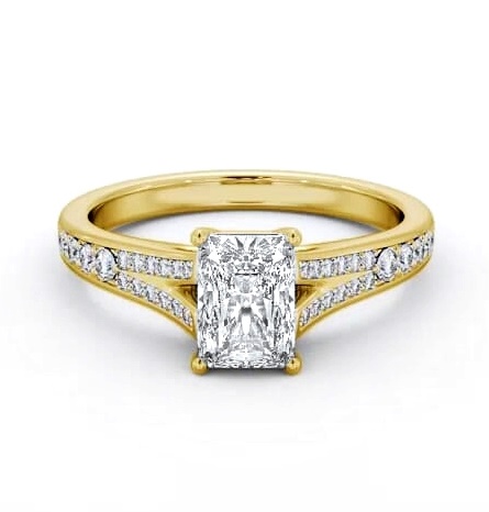 Radiant Diamond Split Channel Ring 18K Yellow Gold Solitaire ENRA26S_YG_THUMB2 