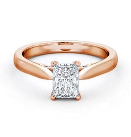 Radiant Ring with Diamond Set Bridge 9K Rose Gold Solitaire ENRA27_RG_THUMB2 