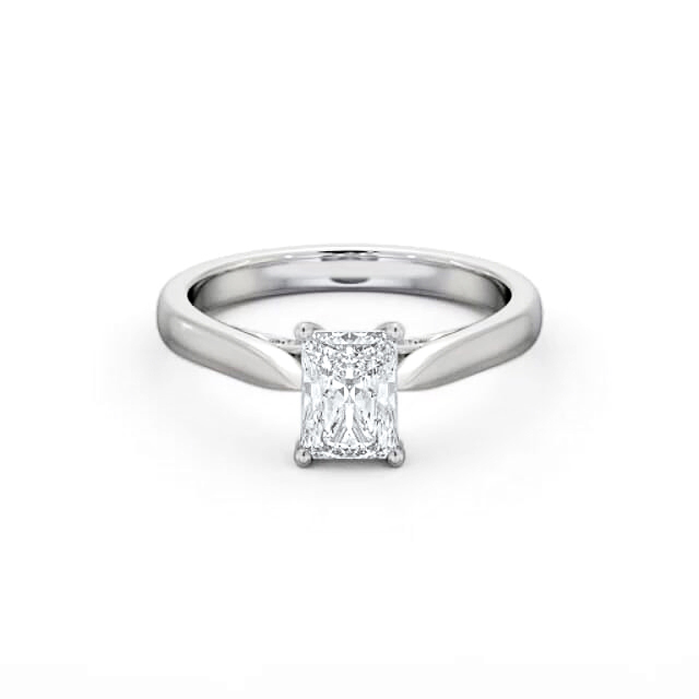 Radiant Diamond Engagement Ring 18K White Gold Solitaire - Airam ENRA27_WG_HAND