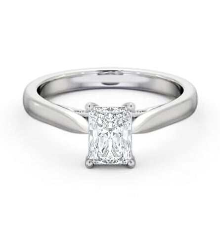 Radiant Ring with Diamond Set Bridge Platinum Solitaire ENRA27_WG_THUMB1