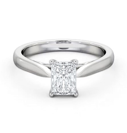 Radiant Ring with Diamond Set Bridge 9K White Gold Solitaire ENRA27_WG_THUMB2 