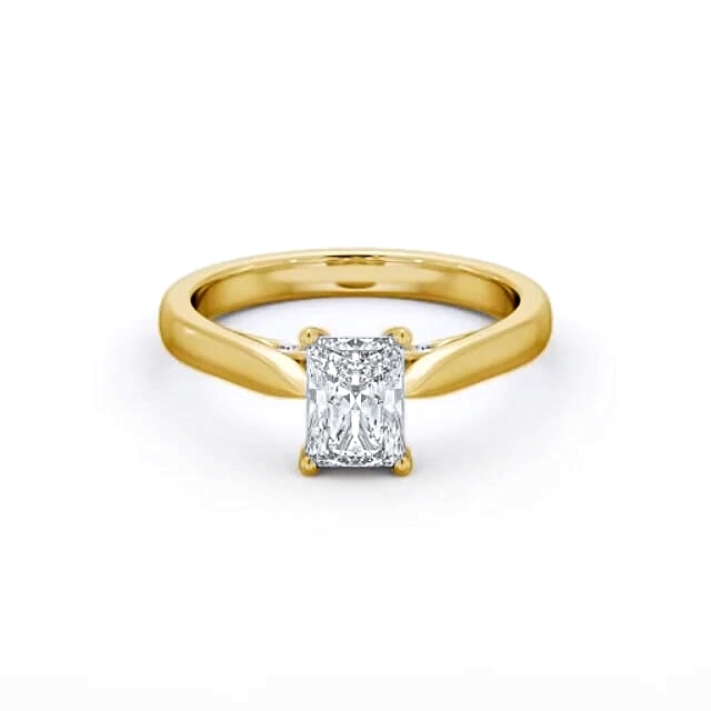 Radiant Diamond Engagement Ring 18K Yellow Gold Solitaire - Airam ENRA27_YG_HAND