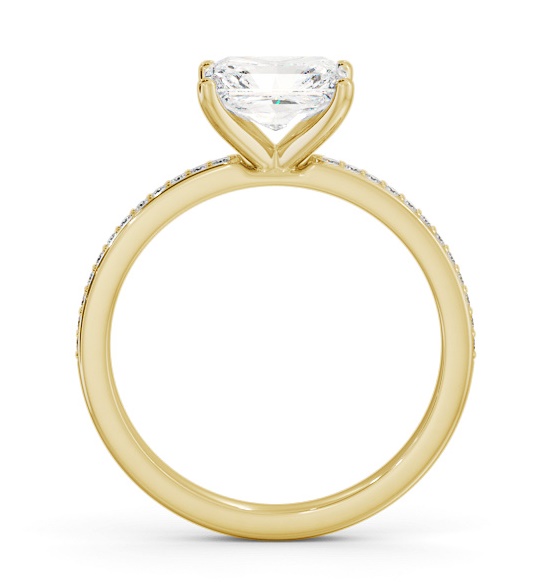 Radiant Diamond East To West Engagement Ring 18K Yellow Gold Solitaire ENRA27S_YG_THUMB1 