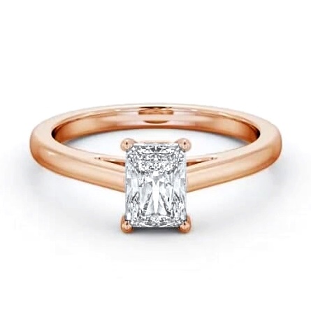 Radiant Diamond Box Style Setting Ring 9K Rose Gold Solitaire ENRA28_RG_THUMB1