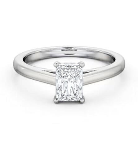 Radiant Diamond Box Style Setting Ring 18K White Gold Solitaire ENRA28_WG_THUMB2 