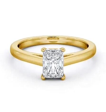Radiant Diamond Box Style Setting Ring 18K Yellow Gold Solitaire ENRA28_YG_THUMB1