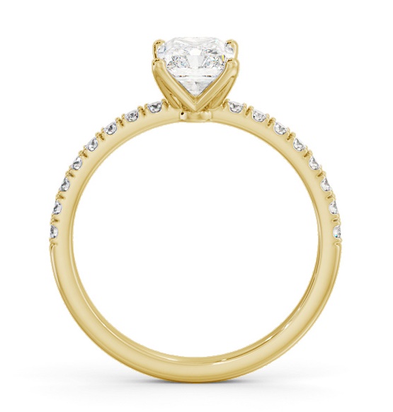 Radiant Diamond 4 Prong Engagement Ring 18K Yellow Gold Solitaire ENRA28S_YG_THUMB1 