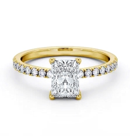 Radiant Diamond 4 Prong Engagement Ring 9K Yellow Gold Solitaire ENRA28S_YG_THUMB1