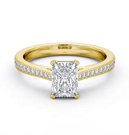 Radiant Diamond 4 Prong Engagement Ring 18K Yellow Gold Solitaire ENRA29S_YG_THUMB1