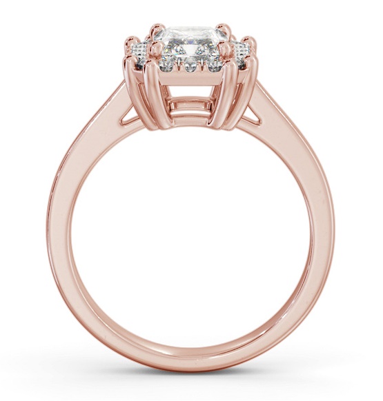 Halo Radiant Diamond Cluster Engagement Ring 9K Rose Gold ENRA30_RG_THUMB1 