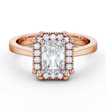 Halo Radiant Diamond Cluster Engagement Ring 18K Rose Gold ENRA30_RG_THUMB1