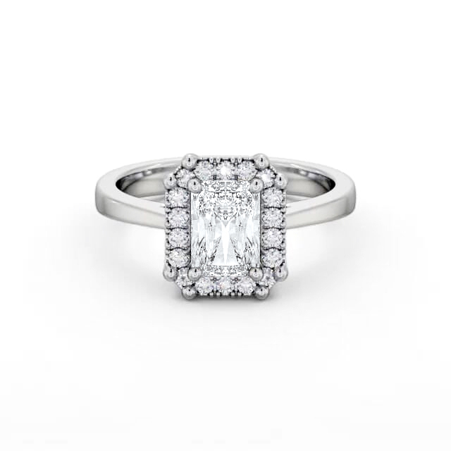 Halo Radiant Diamond Engagement Ring Palladium - Adamari ENRA30_WG_HAND