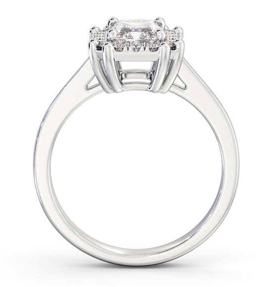 Halo Radiant Diamond Cluster Engagement Ring 18K White Gold ENRA30_WG_THUMB1 