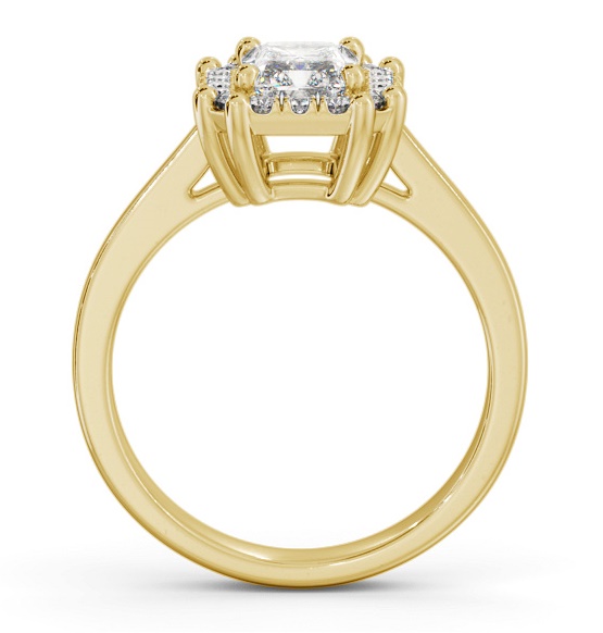 Halo Radiant Diamond Cluster Engagement Ring 9K Yellow Gold ENRA30_YG_THUMB1 