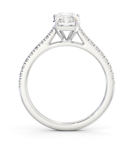 Radiant Diamond 4 Prong Engagement Ring 18K White Gold Solitaire ENRA30S_WG_THUMB1 