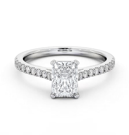 Radiant Diamond 4 Prong Engagement Ring 18K White Gold Solitaire ENRA30S_WG_THUMB1