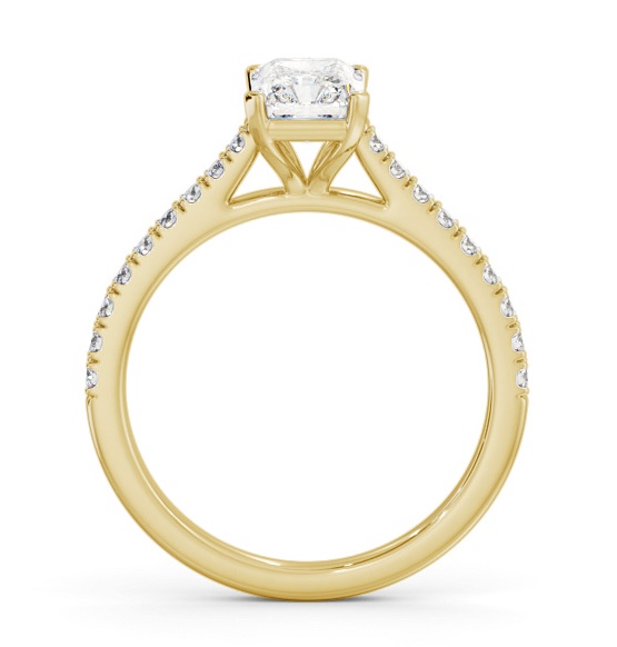 Radiant Diamond 4 Prong Engagement Ring 18K Yellow Gold Solitaire ENRA30S_YG_THUMB1 